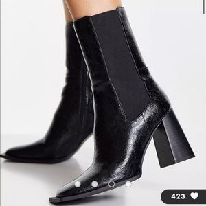 BRAND NEW Topshop Honour high heel chelsea boots in black